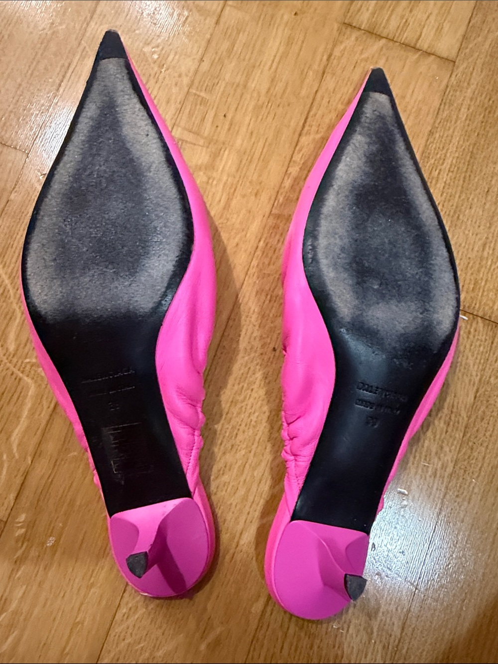 Balenciaga Bright Pink Pointed-Toe Slip-On Mules - Picture 3 of 7